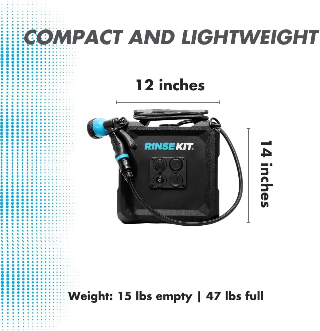 RinseKit Cube Electric Portable Shower – Battery-Powered Portable Water Sprayer with Rechargeable Pump System - Image 6