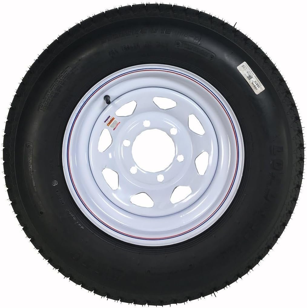 Americana 34900 ST235/80R16 Radial Trailer Tire and Spoke Wheel – Load Range E with 8-Lug White Steel Rim - Image 3