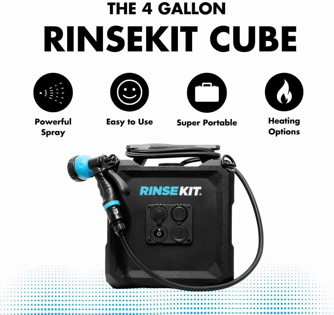 RinseKit Cube Electric Portable Shower – Battery-Powered Portable Water Sprayer with Rechargeable Pump System - Image 2