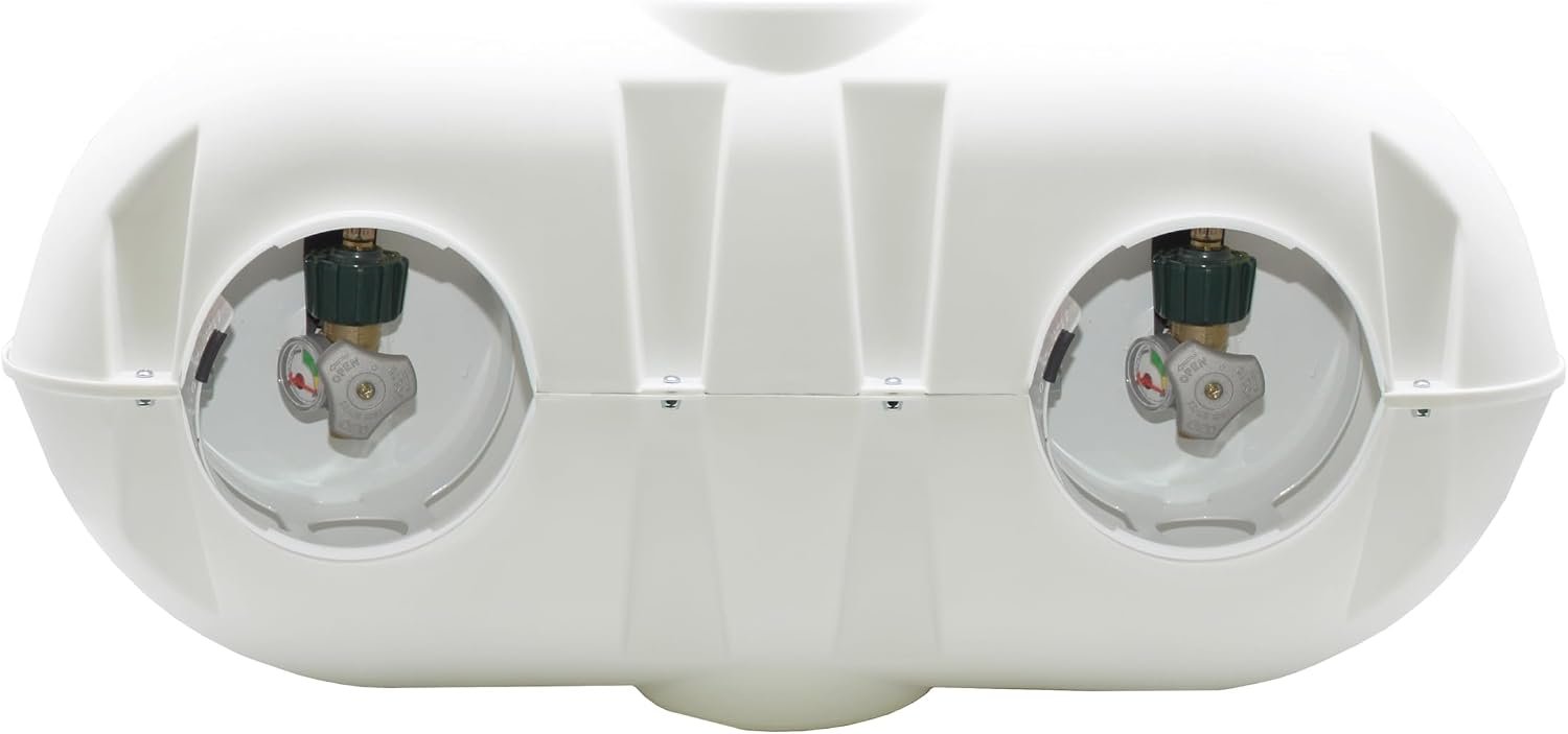 Flame King PCCRV30WHT Dual 30 lb Propane Tank Cover – White RV Cylinder Protection Cover for Twin LP Tanks - Image 6