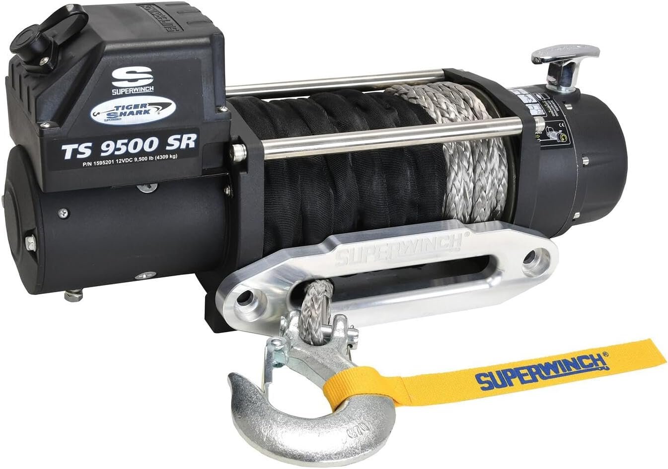 Superwinch 1595201 Tiger Shark 9500SR Winch – 9500 lb Capacity, 3/8 in x 80 ft Synthetic Rope, 5.2 HP Motor - Image 3