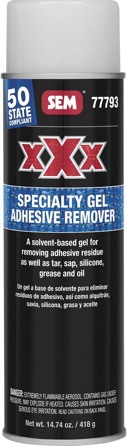 SEM 77793 XXX Specialty Gel Adhesive Remover – 20 oz Aerosol Gel Formula for Removing Adhesives, Tar, Sap & Silicone Residue