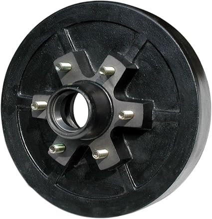 Dexter Marine 81004 10in Brake Drum Hub – 5-Lug Painted Hub with Cups & Studs for 3,500 lb Marine Trailer Axles
