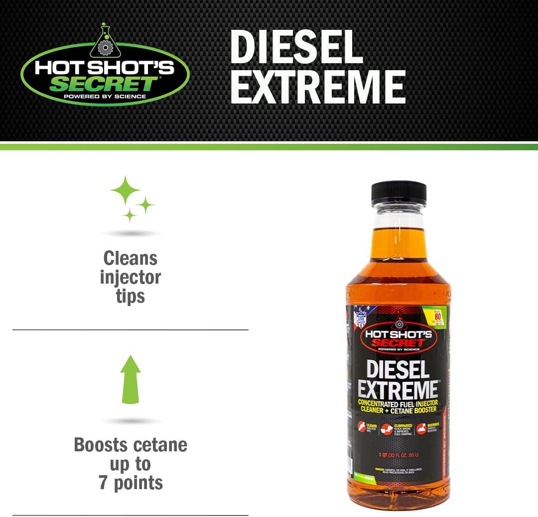 Hot Shot's Secret P040432Z Diesel Extreme Fuel Additive – 32oz Injector Cleaner and Cetane Booster Treating 80 Gallons - Image 4