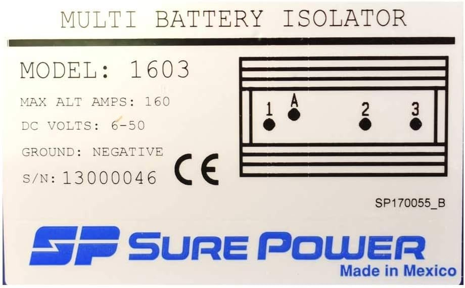 Newmar 13165 Battery Isolator – 165 Amp Three-Bank Charging System for Dual Alternator Marine and RV Applications - Image 3