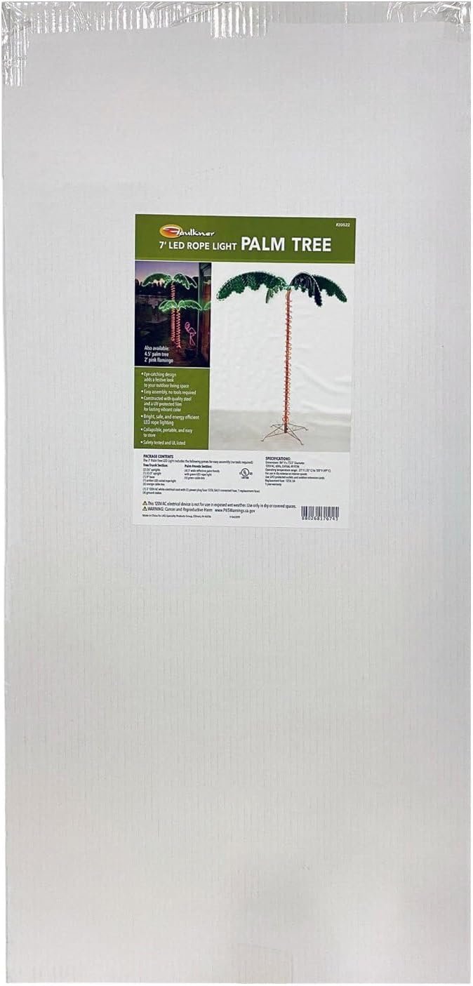 Faulkner 20522 7ft LED Palm Tree Yard Light – 120V Outdoor Decorative Light with Illuminated Tropical Design - Image 3