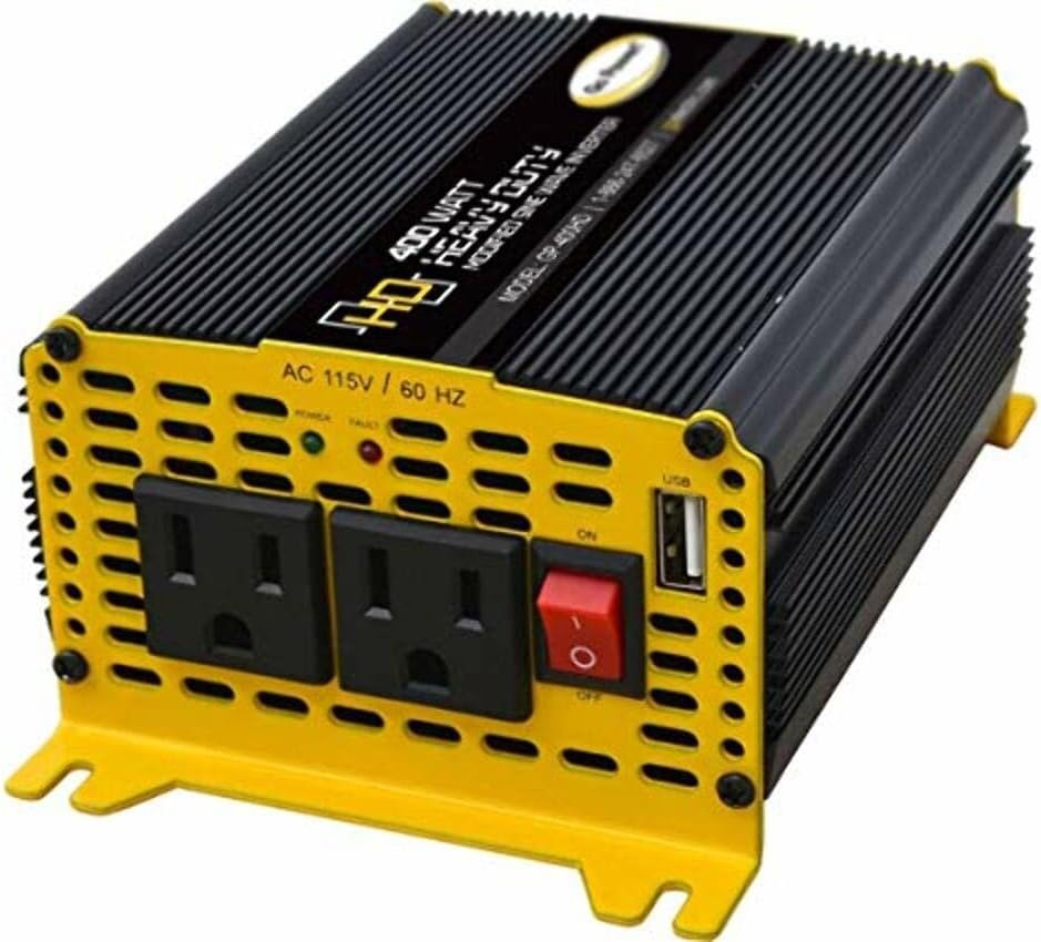 Go Power GP-400HD Modified Sine Wave Inverter – 400 Watt 12V DC to AC Power Converter with USB Port - Image 2