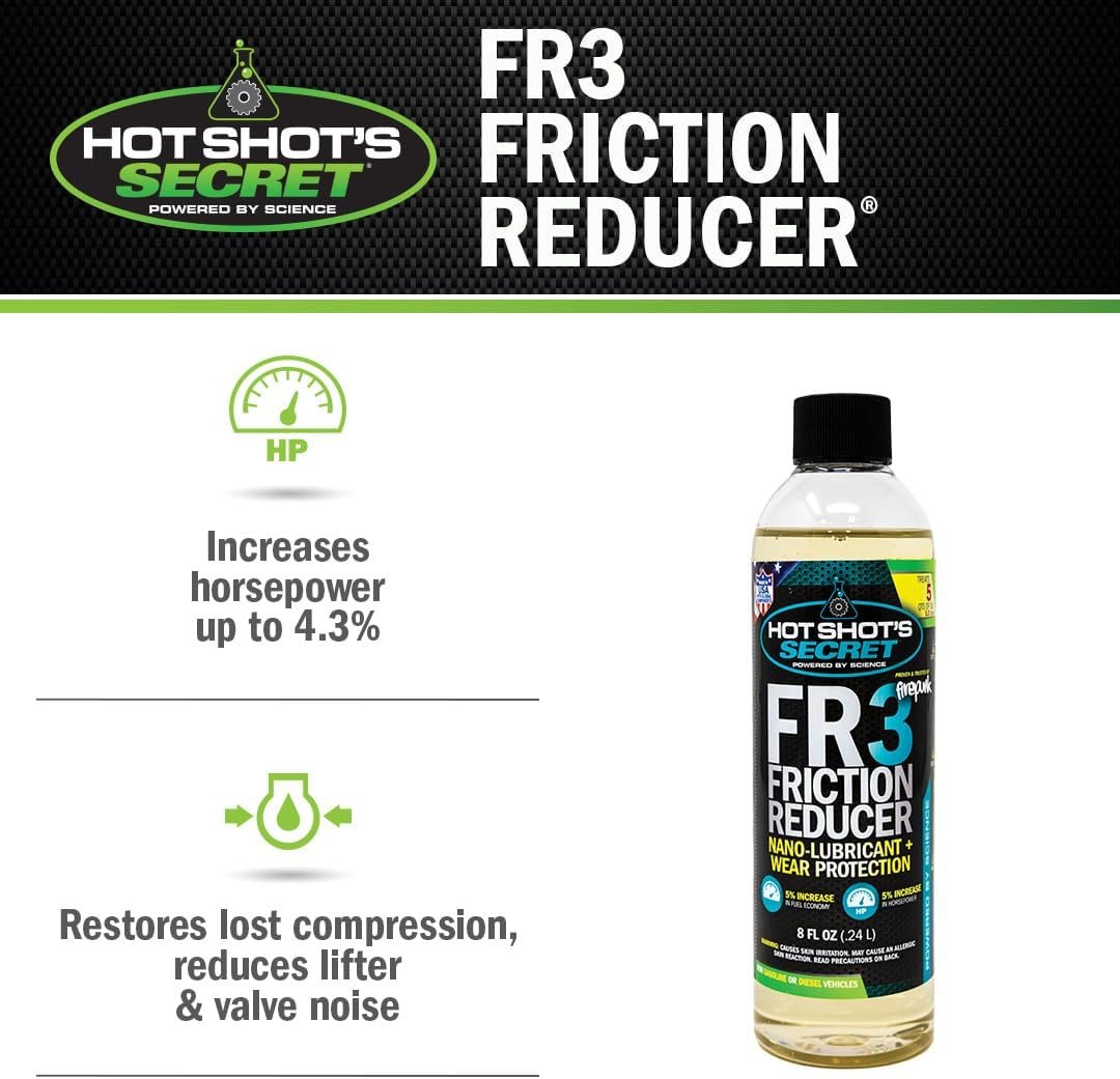 Hot Shot's Secret HSSFR308Z FR3 Friction Reducer Engine Oil Additive – 8 oz Synthetic Formula for Gas and Diesel Engines - Image 4