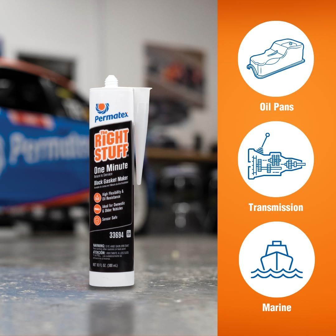 Permatex 33694 The Right Stuff Gasket Maker – 10 oz RTV Sealant Cartridge for Fast Return-to-Service Engine Sealing - Image 5