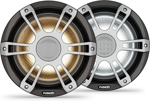 Fusion Signature Series 3i Marine Subwoofer – Sports White Grille, CRGBW Lighting and Marine-Rated Performance