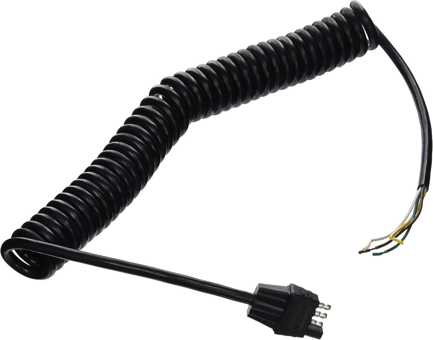 Wesbar 54000026 4-Flat Trailer End Connector – Corrosion-Resistant 4-Way Wiring Plug for Trailer Light Systems