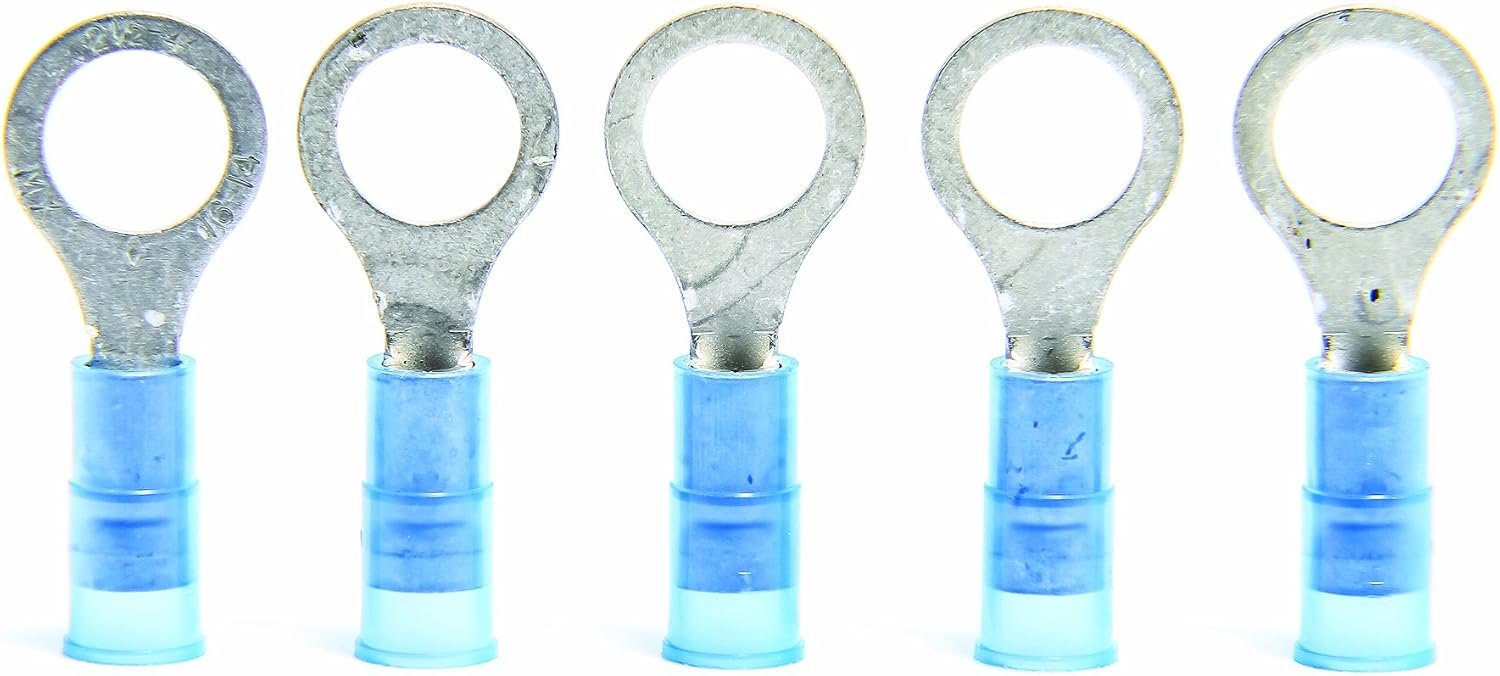 WirthCo 80854 Nylon Ring Terminal – 5/16in Stud Size – 16-14 AWG Crimp Connector Pack of 5