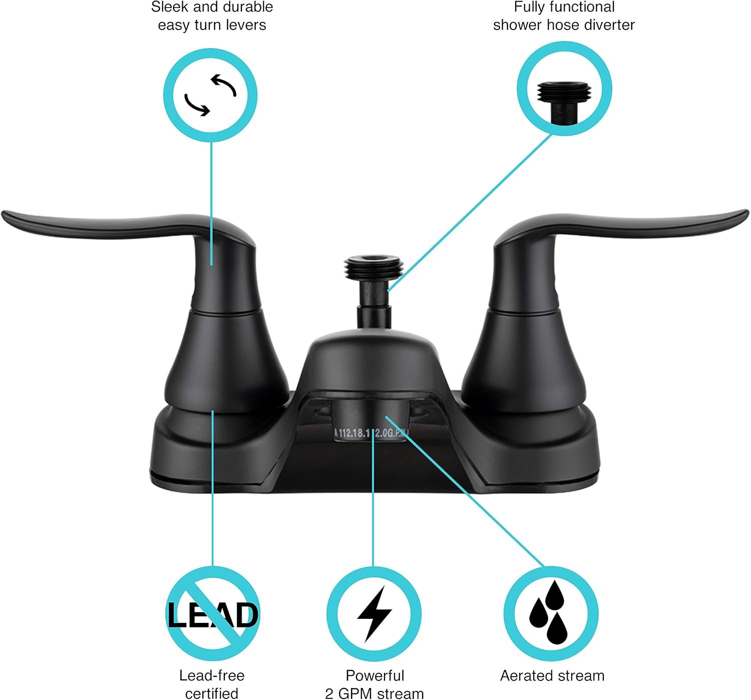 Dura Faucet DFPL720LHS Lavatory Faucet – Brushed Satin Nickel Finish, Dual Lever Handles, RV Bathroom Sink Mount - Image 2