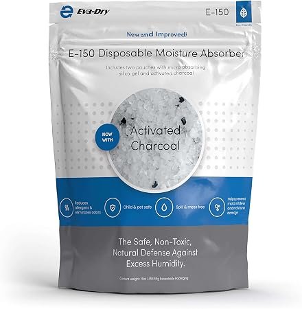 Eva-Dry E150 Moisture Eliminator Pouch – Disposable Charcoal-Activated Moisture Absorber for 150 cu ft Spaces