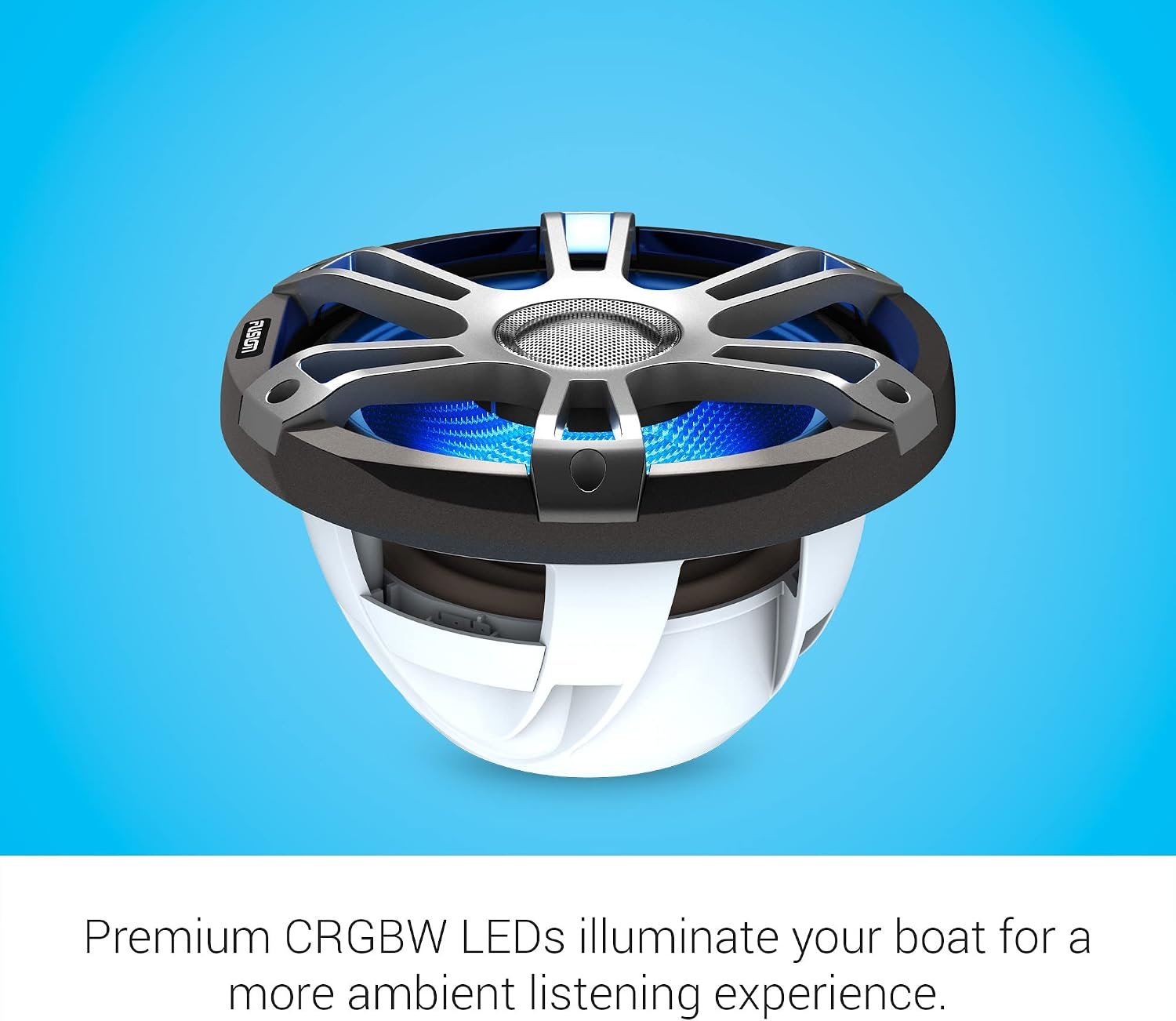 Fusion Signature Series 3i Marine Subwoofer – Sports White Grille, CRGBW Lighting and Marine-Rated Performance - Image 5