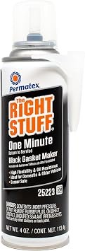 Permatex 25223 The Right Stuff Black 1 Minute Gasket Maker – 4 oz RTV Silicone, 1-Minute Return to Service, High Oil Resistance