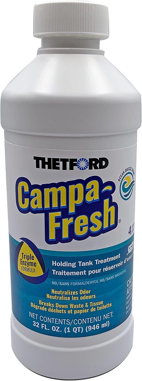 Thetford 96714 Campa-Fresh Holding Tank Treatment – Ocean Breeze Scent – 32oz Enzyme Formula for 40 Gallon RV & Marine Tanks