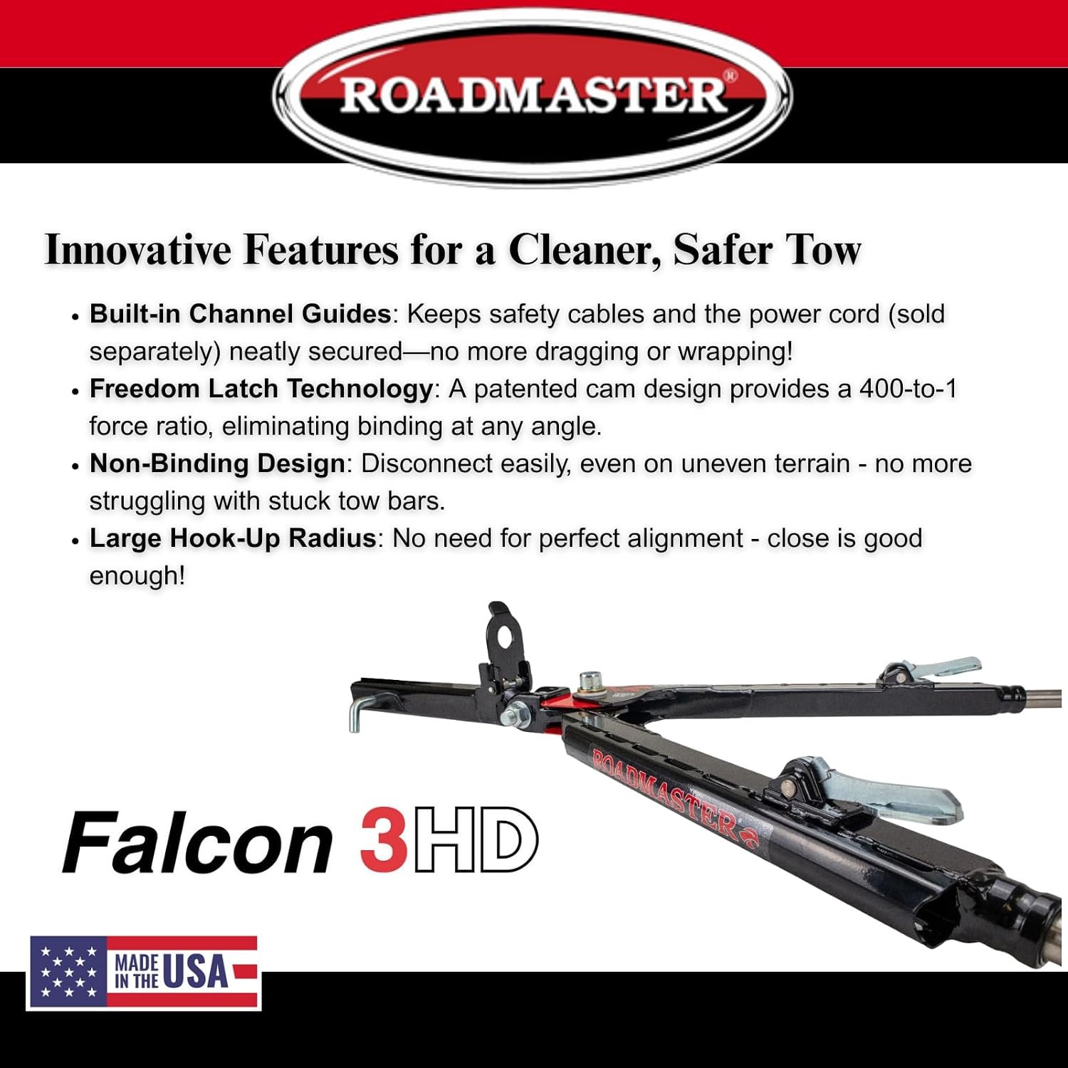 Roadmaster 622 Falcon 3HD Tow Bar – 10000 lb Capacity, 2in Receiver Mount with Stainless Telescoping Arms - Image 6