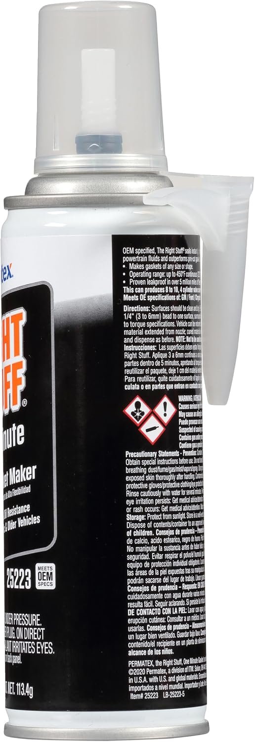 Permatex 25223 The Right Stuff Black 1 Minute Gasket Maker – 4 oz RTV Silicone, 1-Minute Return to Service, High Oil Resistance - Image 2