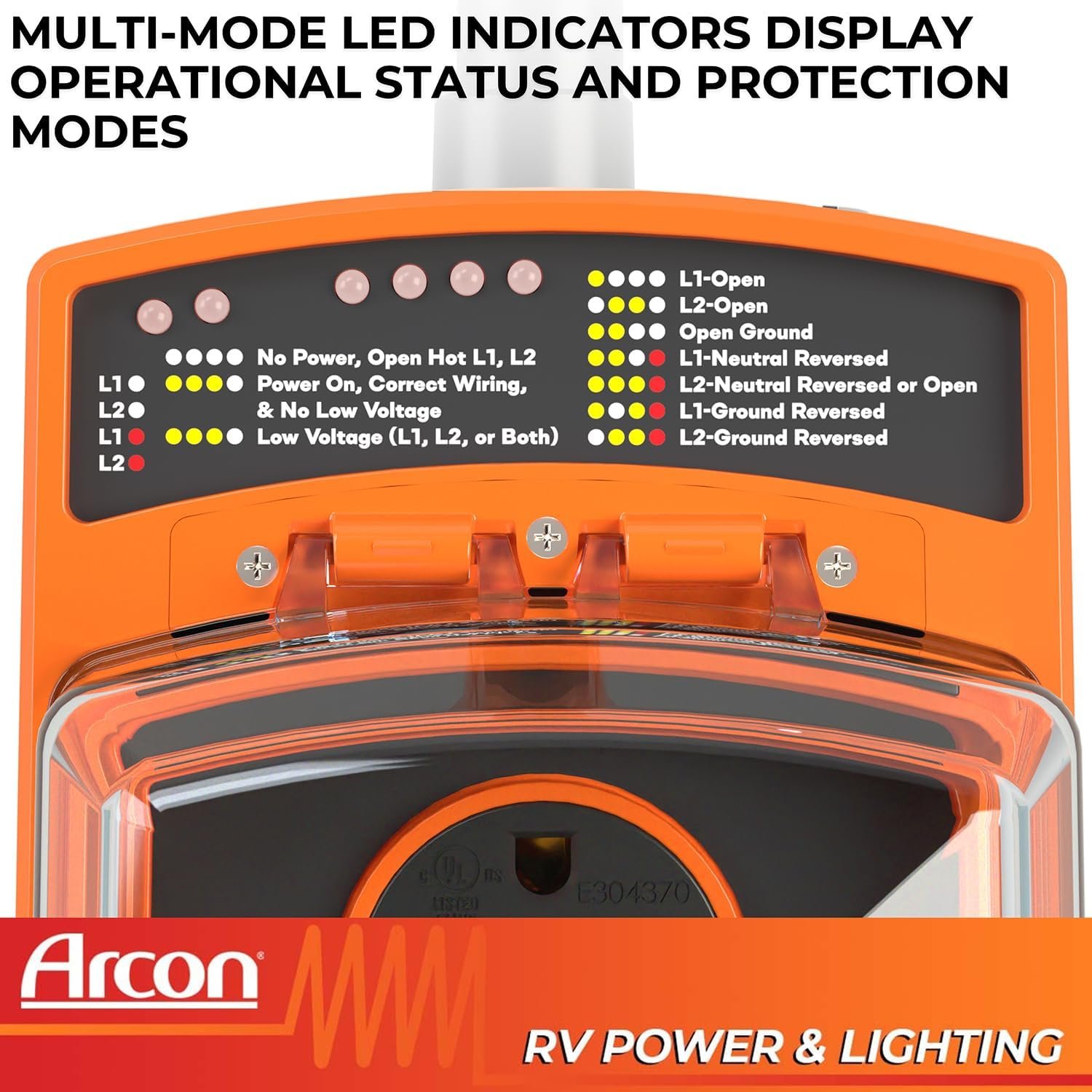 Arcon 19759 Surge Protector – 50 Amp 240V RV Power Protector with cETL Certification and Weather-Resistant Housing - Image 4