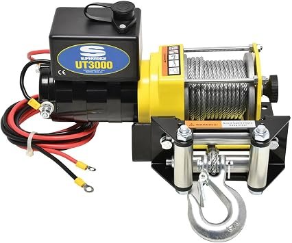 Superwinch 1331200 UT3000 Utility Winch – 3000 lb Capacity, 12V DC Motor, Mounting Plate Included
