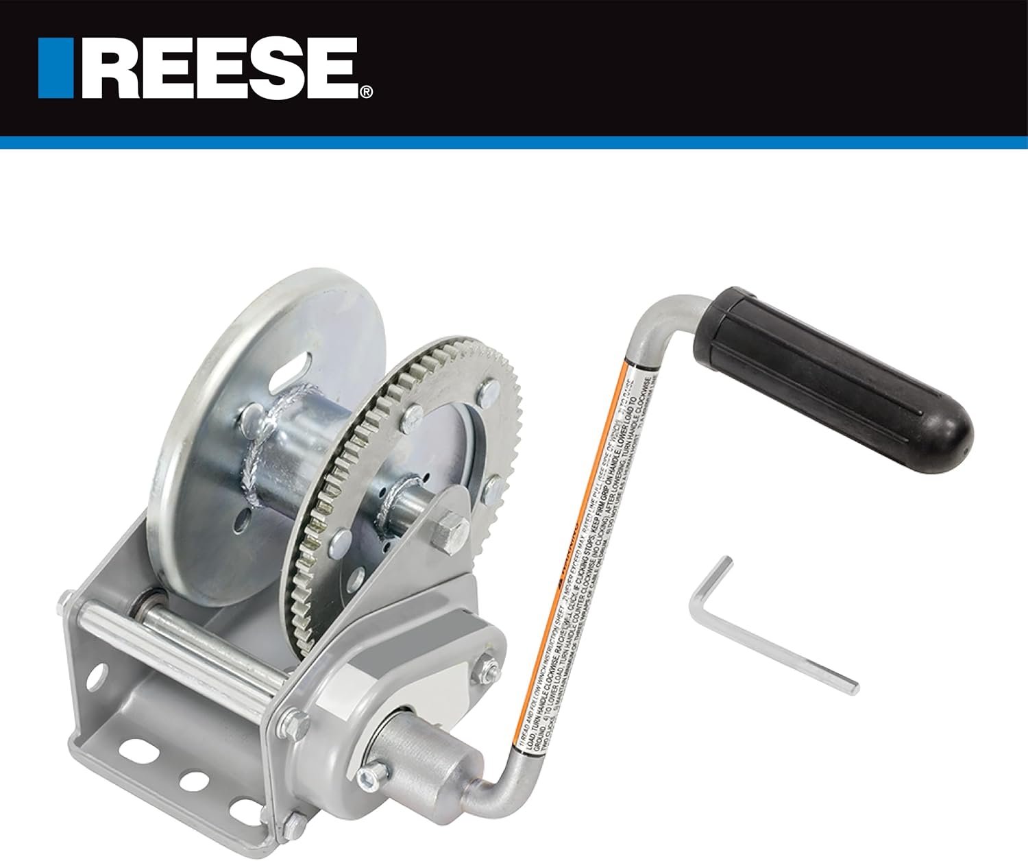 Pro Series KR15000301 Standard Brake Winch – 1500 lb Capacity Manual Trailer Winch with Steel Construction - Image 2