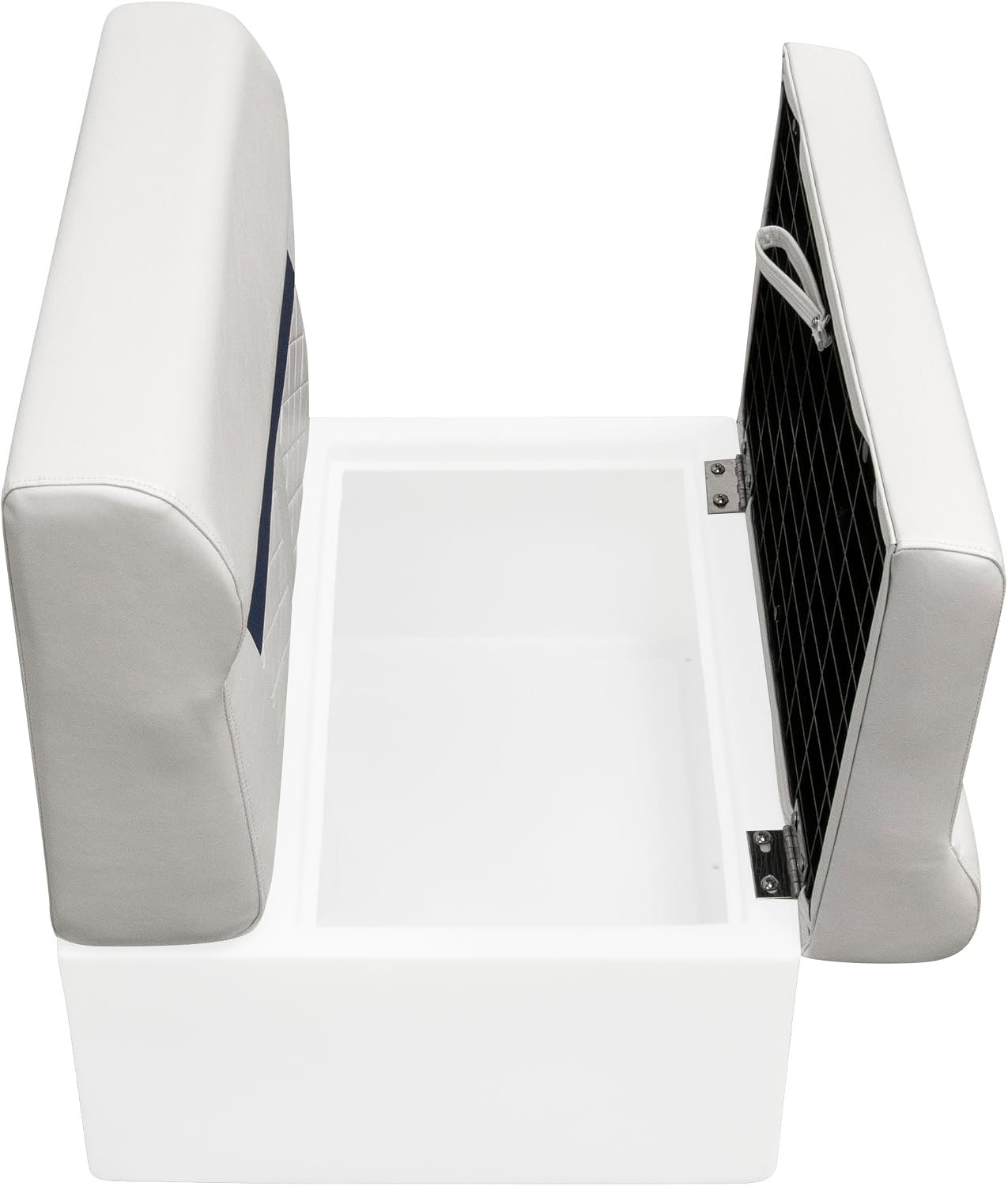 Wise DLX95-1904 DLX Pontoon Bench Seat Cushion Set – 28in Length – White & Mariner Blue Marine Vinyl - Image 4