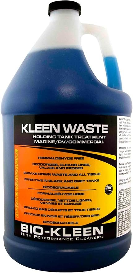 Bio-Kleen M01709 Kleen Waste – 1 Gallon RV Holding Tank Treatment for Waste Breakdown and Odor Control