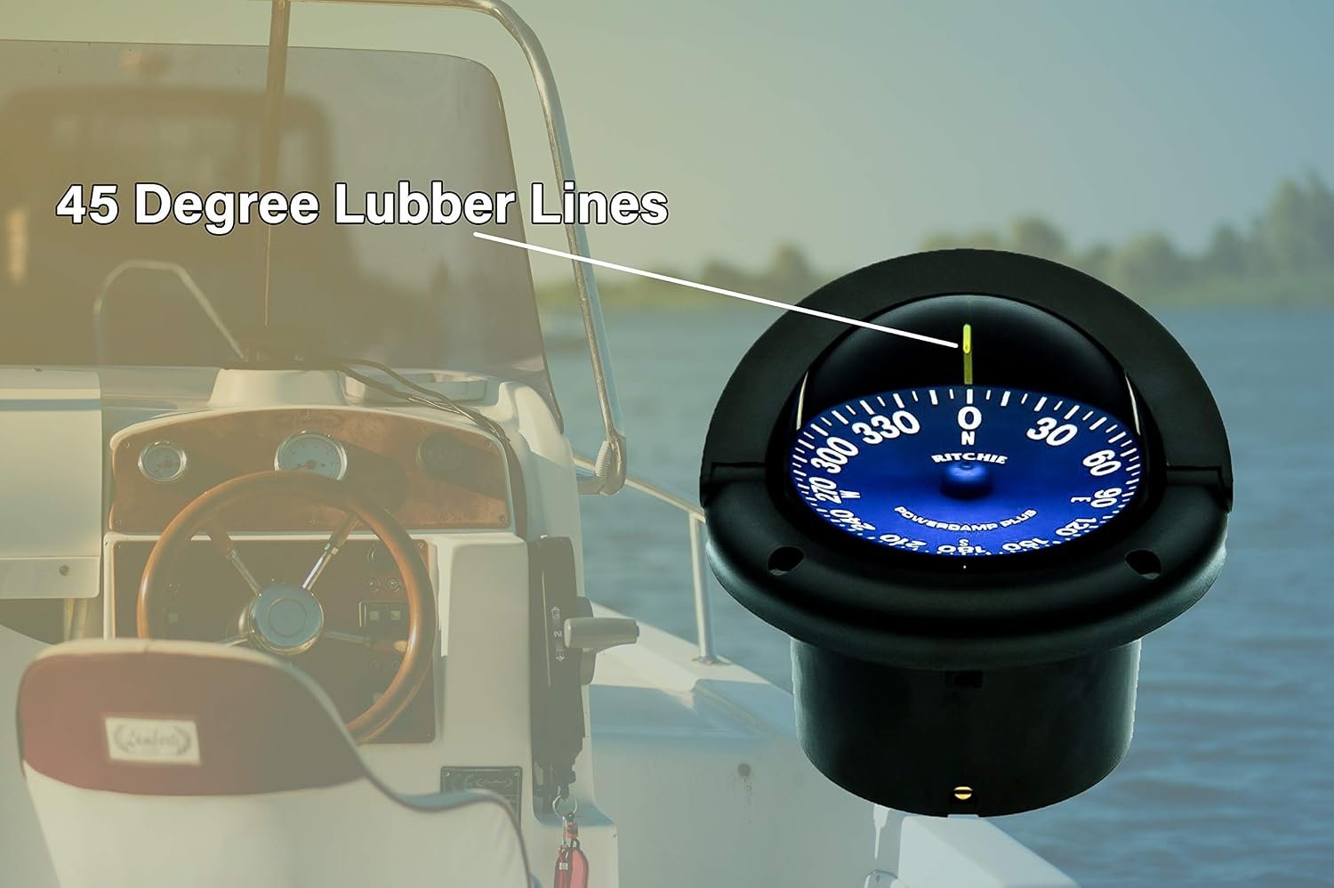 Ritchie Navigation SS1002 SuperSport Compass – 3.75in Flush Mount Black Dial Marine Compass - Image 4