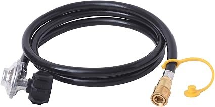 Flame King 10609596 Propane Regulator Hose – 96in LP Gas Connection Hose for RV and Appliance Installations
