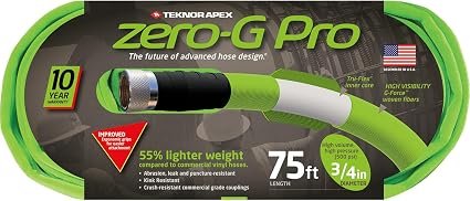 Teknor Apex 430075 Zero-G Pro Commercial Hose – 3/4 in x 75 ft Lightweight Crush-Resistant Hose with Commercial-Grade Couplings