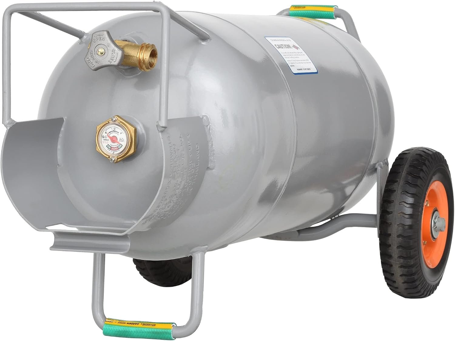 Flame King YSN40HOG 40 lb HOG Propane Cylinder – Horizontal & Vertical Use with Wheels, OPD Valve and Built-In Gauge - Image 2
