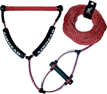 Airhead AHWR1 Wakeboard Rope with Phat Grip Handle – 75 ft Mainline, Aluminum Core Handle & Trick Handle Section