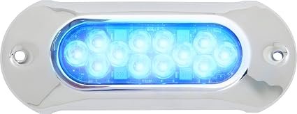 Attwood 66UW12B7 Blue Underwater LED Light – 12 LED Marine Transom Light for 12V and 24V Systems