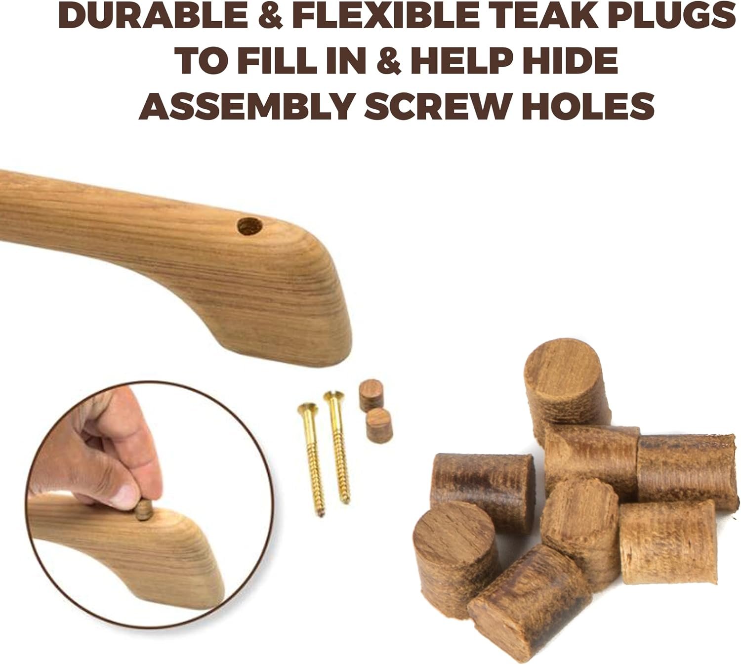Whitecap 60151500 Teak Plugs – 3/8in Wooden Plugs for Marine Woodworking and Fastener Concealment, 500-Pack - Image 3