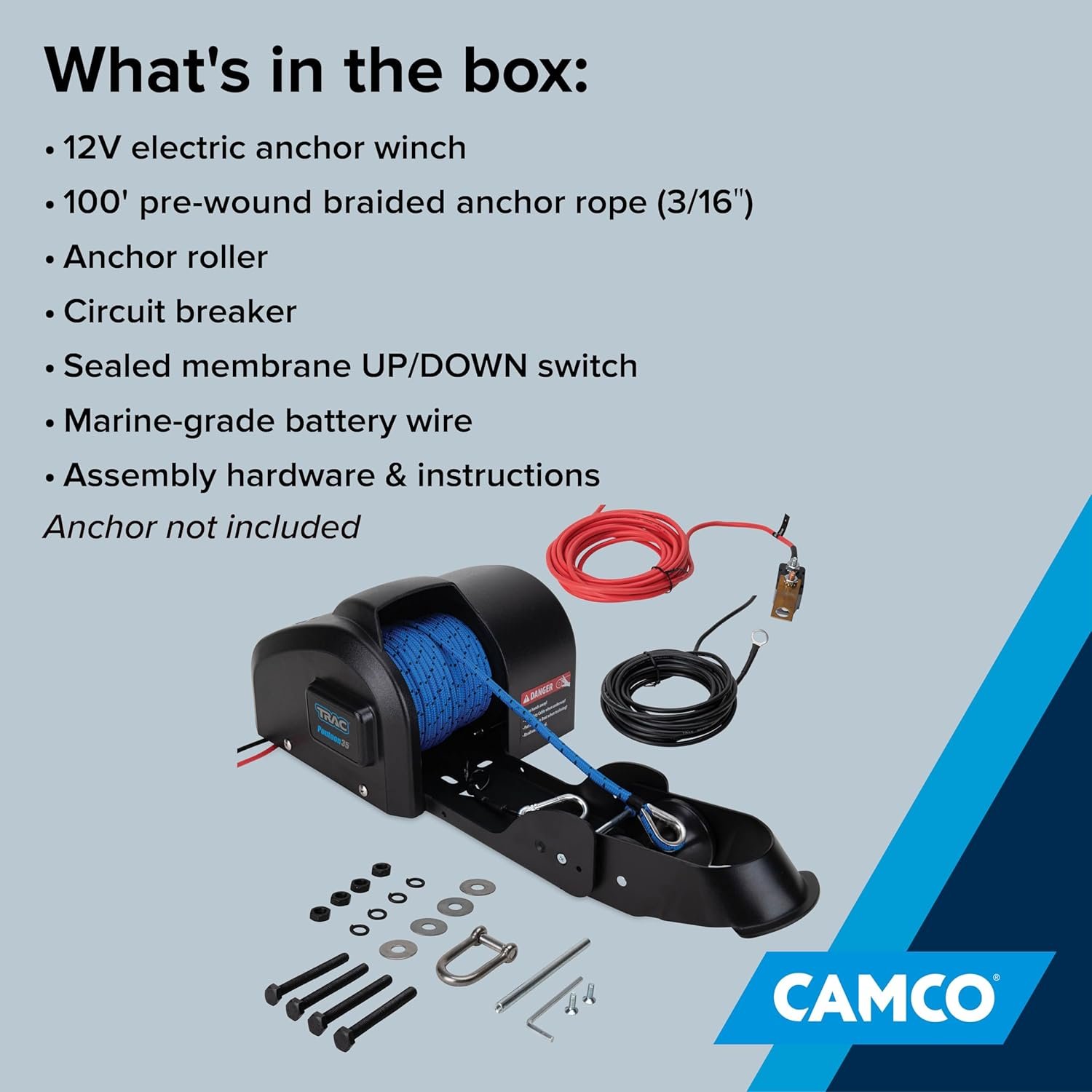 Camco Marine 69003 Pontoon 35-G3 Anchor Winch – Automatic Pontoon Boat Anchor System - Image 7