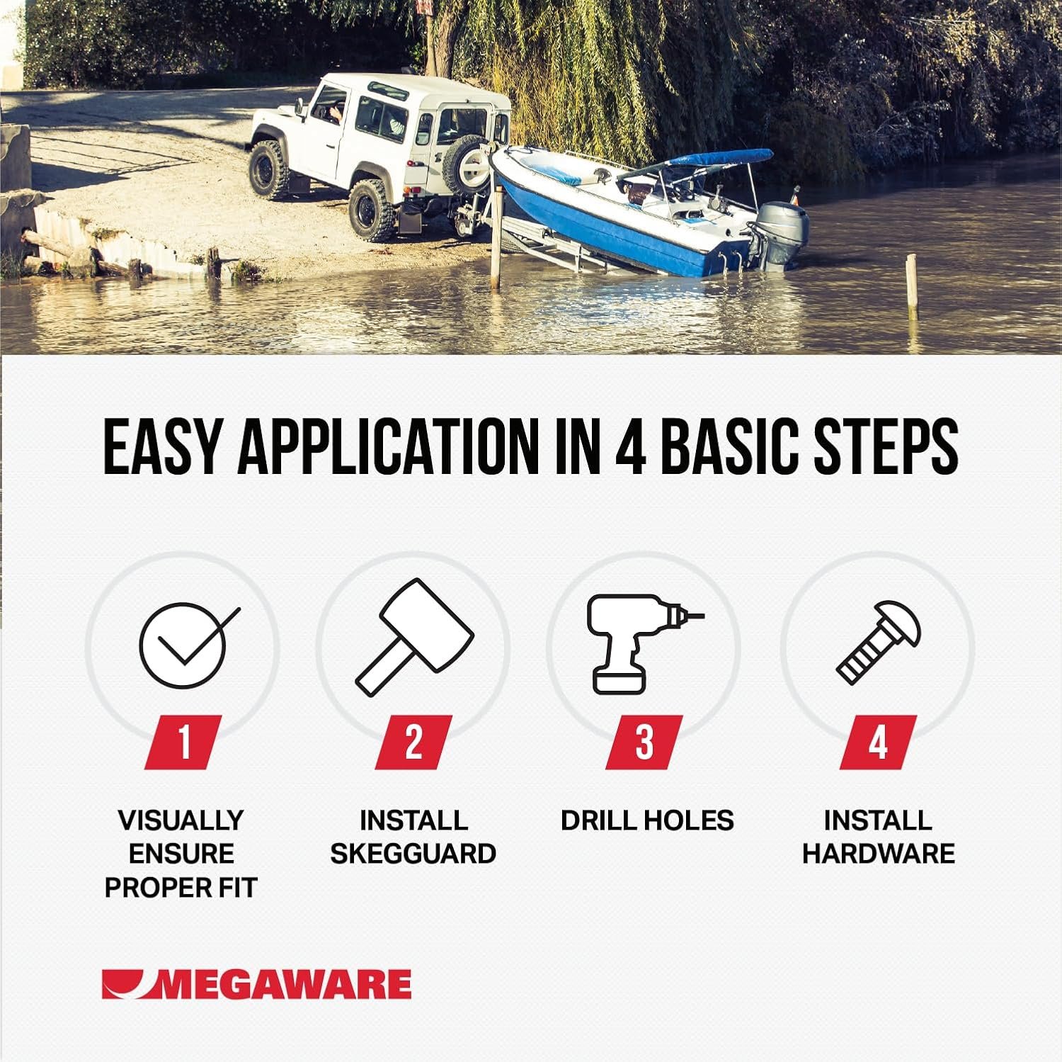 Megaware SkegGuard 27151 Stainless Steel Skeg Protector – 316 Stainless Marine Construction for Select Yamaha Outboards - Image 4