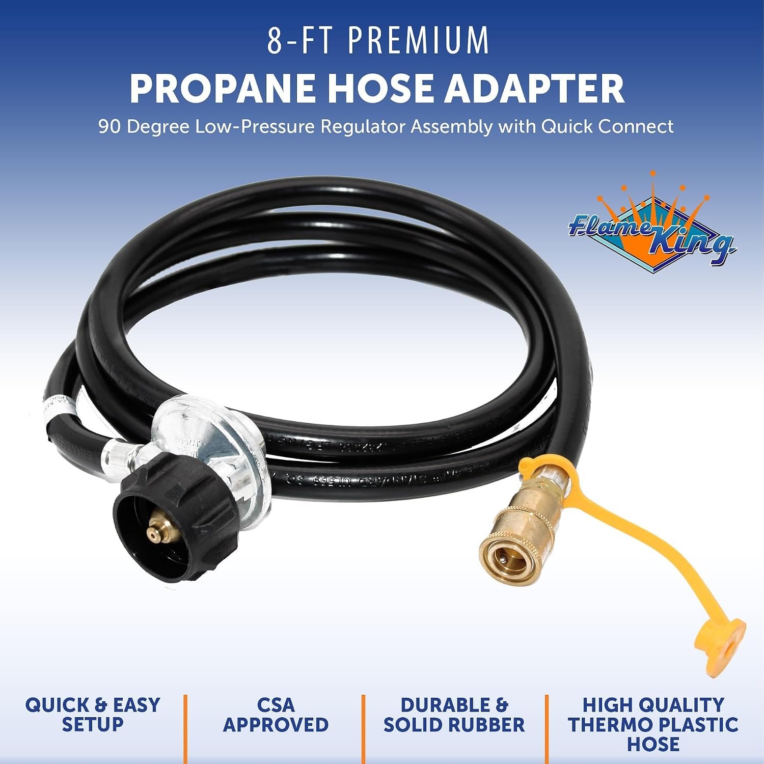 Flame King 10609596 Propane Regulator Hose – 96in LP Gas Connection Hose for RV and Appliance Installations - Image 2