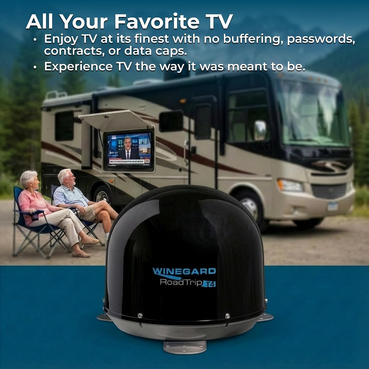 Winegard RT2035T RoadTrip T4 In-Motion Satellite Antenna – Roof Mount, Automatic Tracking, Black Compact RV System - Image 6