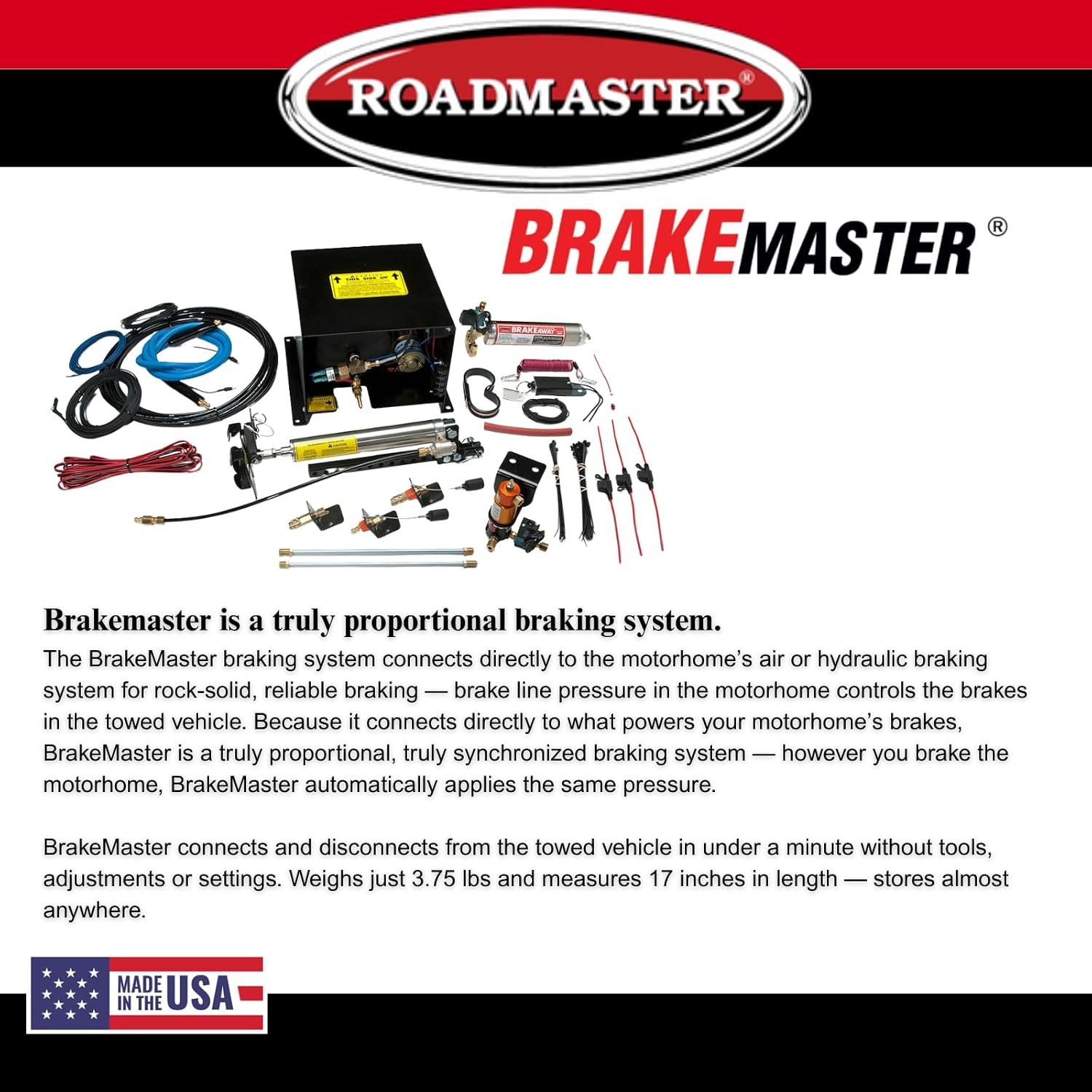 Roadmaster 9060 BrakeMaster Supplemental Braking System – Proportional RV Towed Vehicle Brake with Breakaway Protection - Image 5