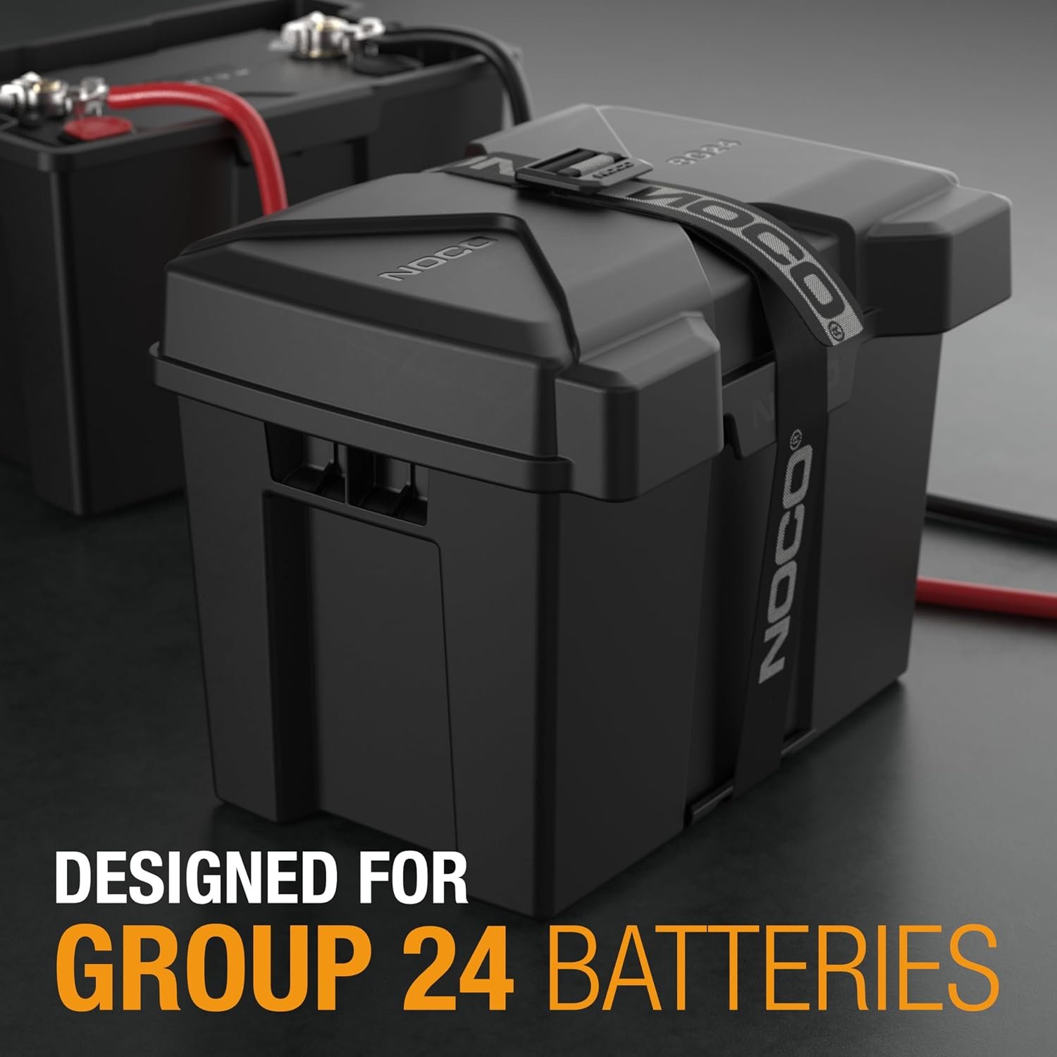 NOCO BG24 Group 24 Battery Box – Heavy-Duty Polypropylene Battery Enclosure with Strap and Ventilation Ports - Image 2