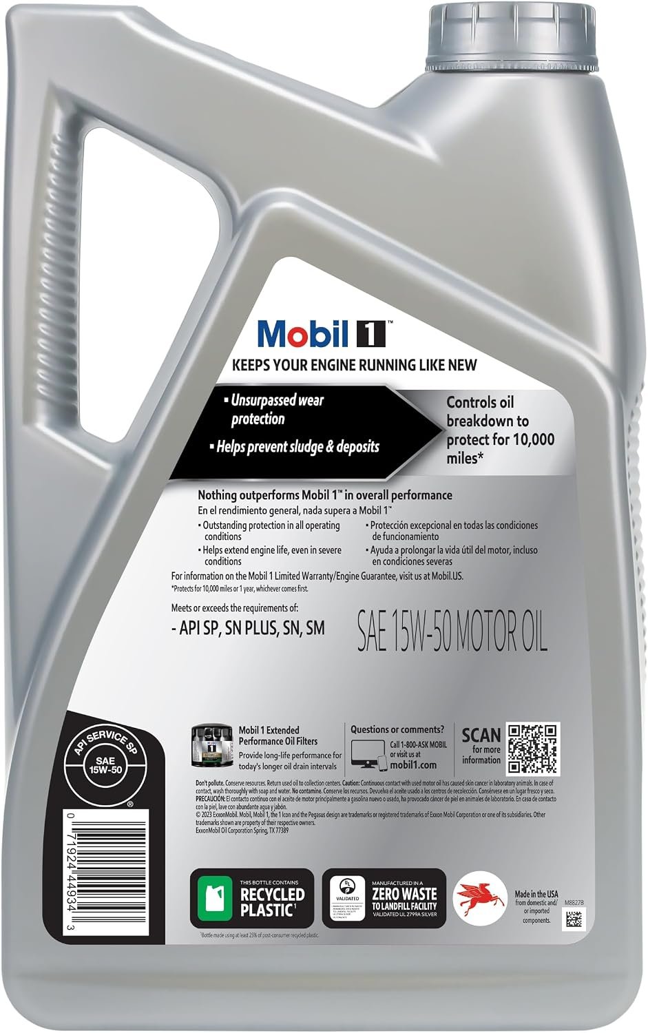 Mobil 1 15W-50 Full Synthetic Motor Oil 5 Qt – High-Performance Protection Formula – Three-Pack Service Case - Image 3