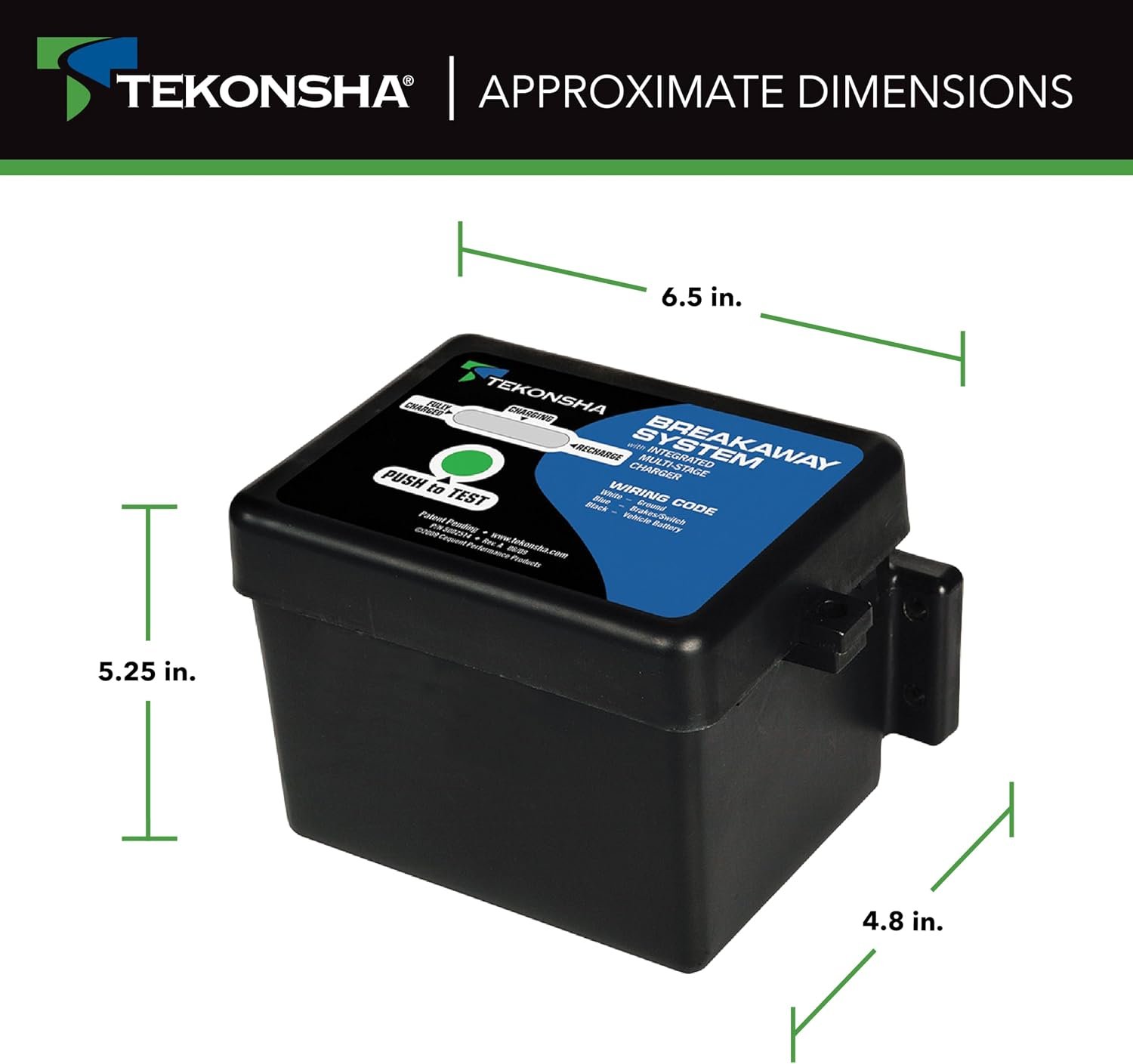 Tekonsha 50-85-313 Breakaway System – Trailer Emergency Brake Kit with Rechargeable Battery and Switch Assembly - Image 2