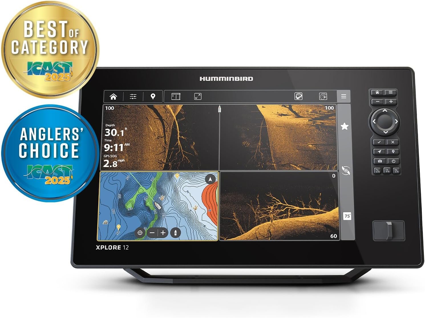 Humminbird XPLORE 12 CHO 412020-1CHO Fish Finder – 12.1in Full HD Display with MEGA Imaging+ & Network Compatibility - Image 2