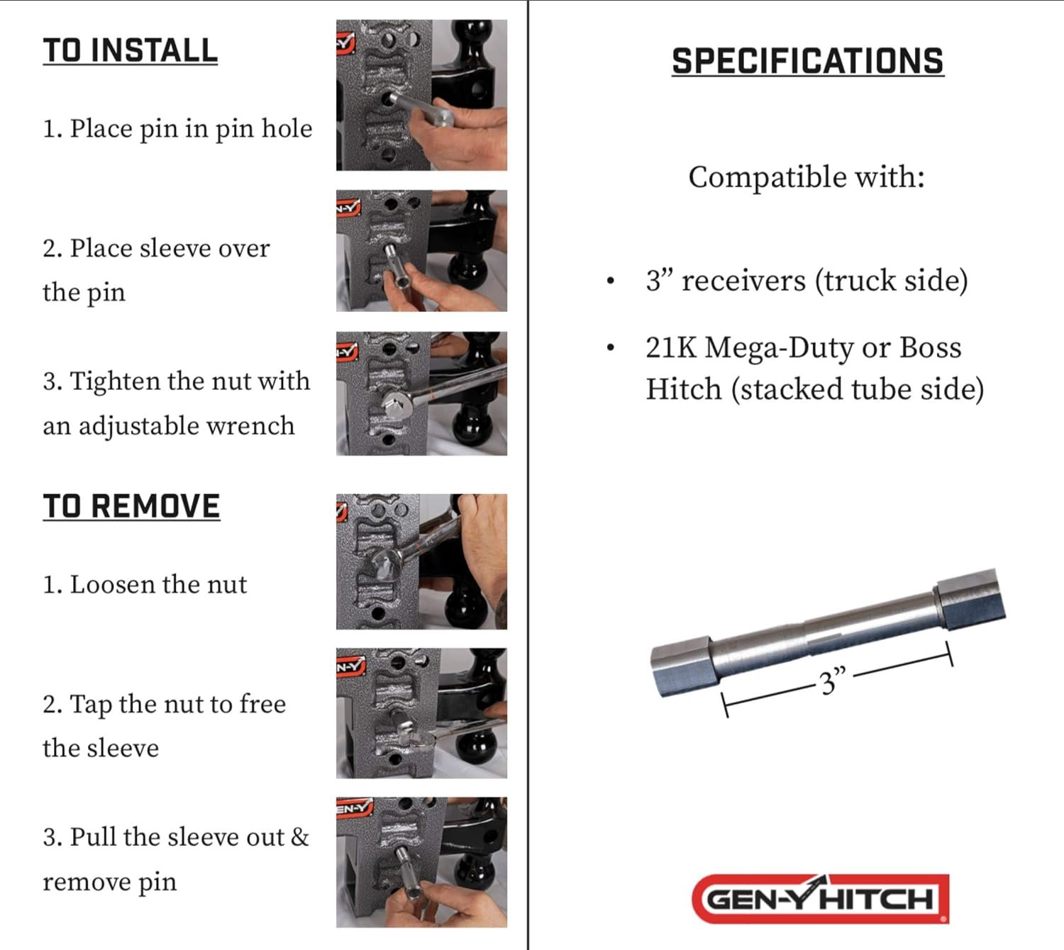 Gen-Y Hitch GH023 Iron Grip Anti-Rattle Hitch Clamp – Solid Steel Receiver Stabilizer for 2in Shanks and Ball Mounts - Image 2