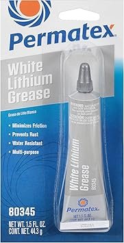Permatex 80345 White Lithium Grease – Multi-Purpose Lubricant Tube for Hinges, Latches, Tracks and Metal Components
