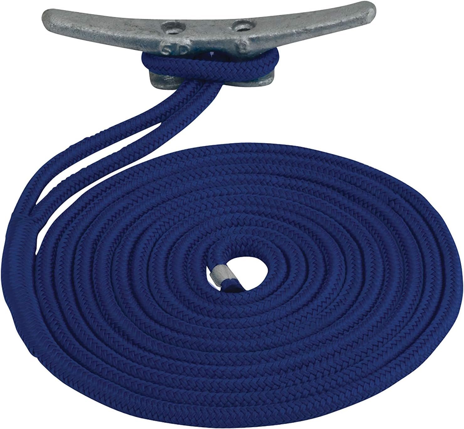 Sea-Dog 2110015NV1 Double-Braided Nylon Dock Line – 3/8in x 15ft Navy Mooring Rope with Pre-Spliced Eye - Image 2