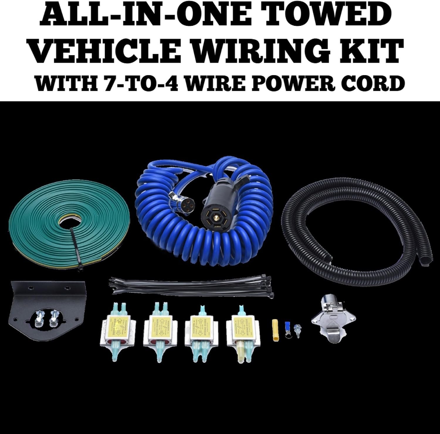 Roadmaster 15247 Towed Vehicle Wiring Kit – 4-Wire to 7-Wire Flexo-Coil Wiring System for Flat Towing - Image 2