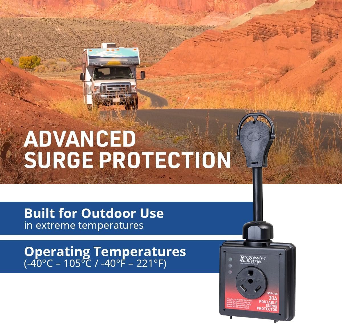 Progressive Industries SSP-30X Portable RV Surge Protector – 30 Amp Smart Electrical Protection Device - Image 3