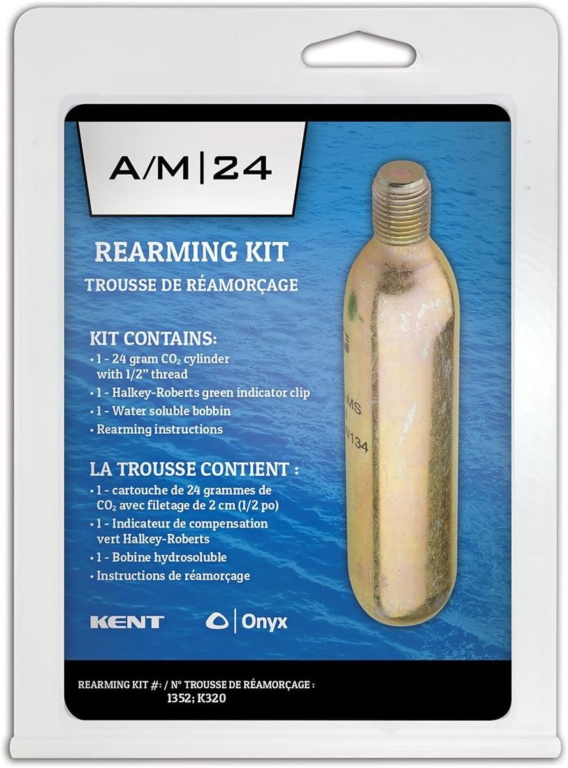 Onyx Outdoor Rearming Kit for Models 3200 & 3300 – Replacement CO2 Cylinder and Inflator Components for Inflatable PFDs - Image 2
